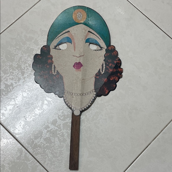 Source Unknown Other - Source Unknown Vintage Style Lady Hand Fan in Teal, Red, Pink